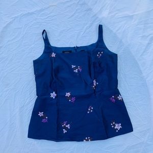 Dana Buchman embroidered sleeveless top